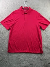 Champion Polo Shirt Mens Large Red DUO DRY Performance Golf Athletic Top
