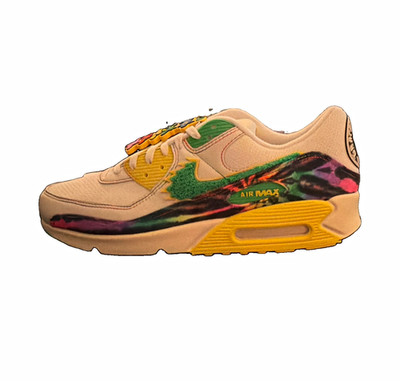Nike Grateful Dead x Oregon Air Max 90 Men s Low Top Lace-Up Sail/Green/Yellow