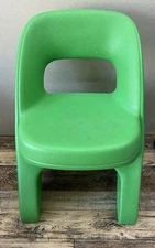 Step 2 Green Criss Cross Child Plastic Chunky Chair Table Playhouse Kitchen