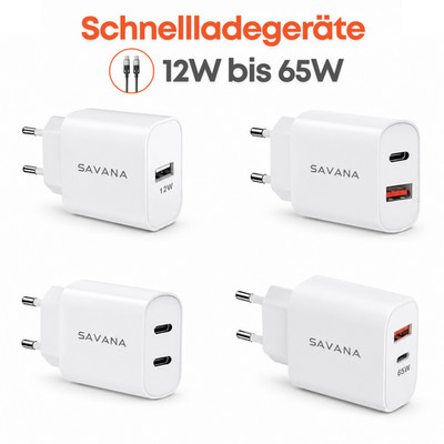 USB A und USB C Schnellladegerät Netzteil PD Fast Charger Ladegerät Ladeadapter
