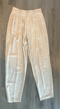 In-Wear 1980's Vintage Pleated Cream Dress Pants, Size 6 Old Money Basic