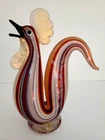 Rare Murano 1950's Glass Rooster By Barovier & Toso Bird Figurine 9” Gold 24K