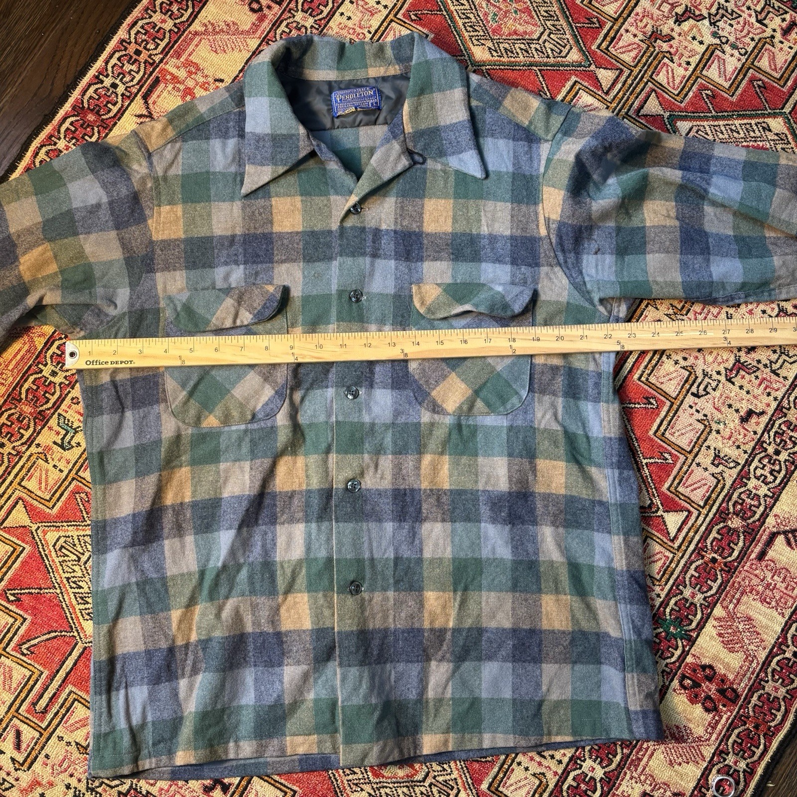 Vintage Pendleton Loop Collar Wool Button Up Boar… - image 4