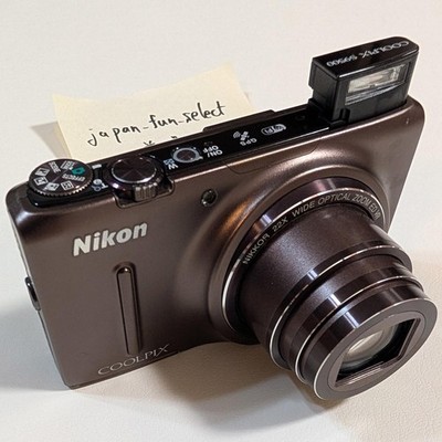 N.MINT Nikon COOLPIX S9500 Brown Digital Camera 18.1MP 22x Zoom Tested Japan