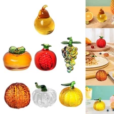 Glass Fruit Figurine Paperweight Multipurpose Cute Art Decorative Miniature