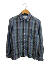 WACKO MARIA Long Sleeve Shirt S Rayon GRY Ombre Check