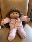 Vintage 1985 Cabbage Patch White Girl  Doll  w Brown Hair KT Tag