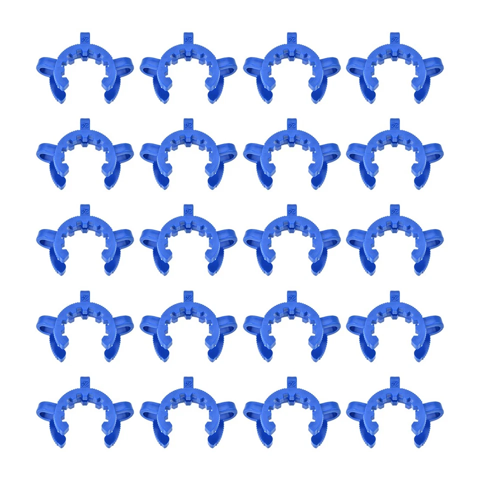 20 x Laborgelenke Clip Klammern für 24/25 24/40 Klemmen Laborverbinder Blau - Bild 1 von 4