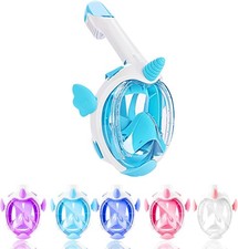 Kids Snorkel Mask, Full Face Snorkel Mask for Kids 4-16, 180 HD View Anti-Fog An