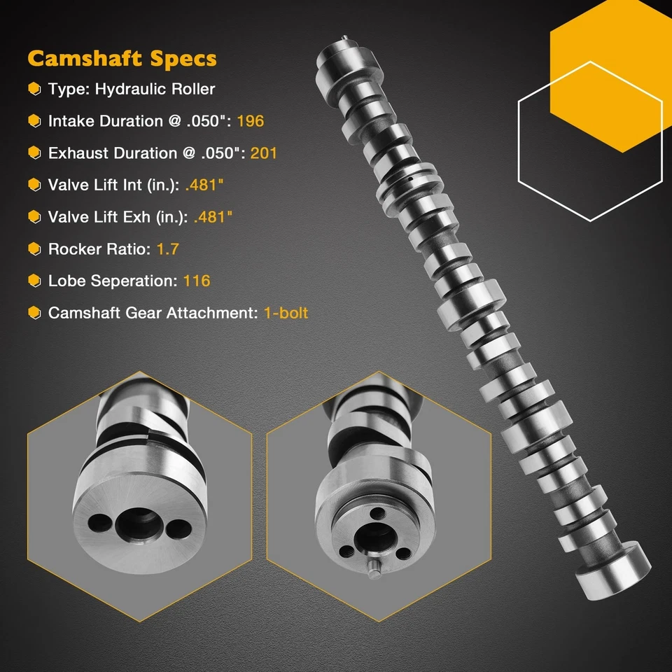 Lifters Camshaft Head Gasket Bolt Set For 07-13 Chevy Silverado GMC Sierra 5.3L Foto 2 de 4