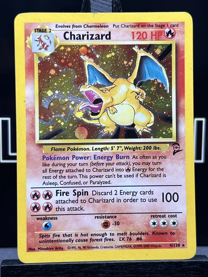 Charizard 4/130 Holo Rare Base Set 2 Pokemon Card WOTC - Image 3 of 4