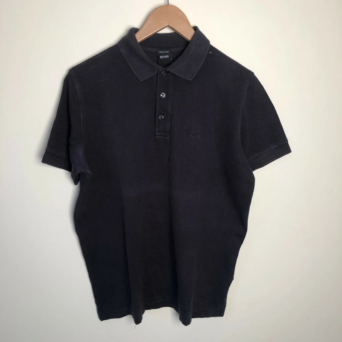 Hugo Boss Black Mens Short Sleeve Polo Shirt Pima Cotton Size Small S