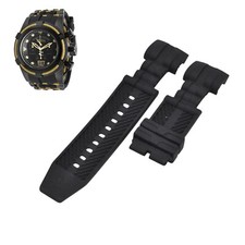 Bolt 12299 26mm Black Rubber Watch Strap For Invicta
