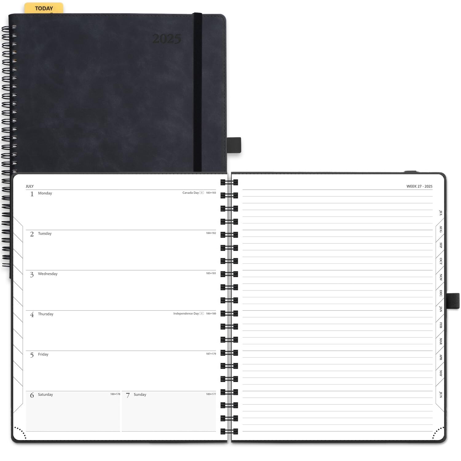 POPRUN 2025 Planner Weekly Notebook Calendar Large Size 8.5'' x 10.5'' - Agen...