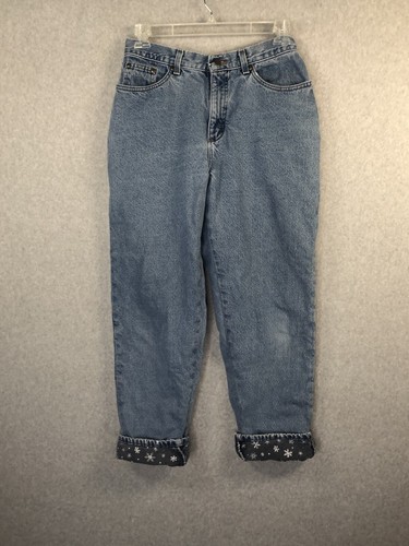 LL Bean Flannel Lined Jeans Womens 