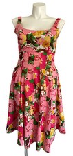 Talbot's Floral Fit Flare Empire Waist Summer Vacation Sleeveless Dress Size 10