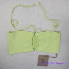 NEW Stone fox swim free people meadow bikini top pomelo pique, size L