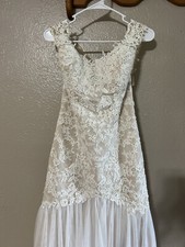 Wedding Dress: White lace, Size 14