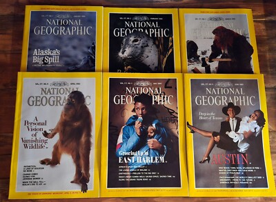 FREE SHIPPING ~ National Geographic Magazines ~ 1990 Vol. 177 No 1-6 ~ Jan-June