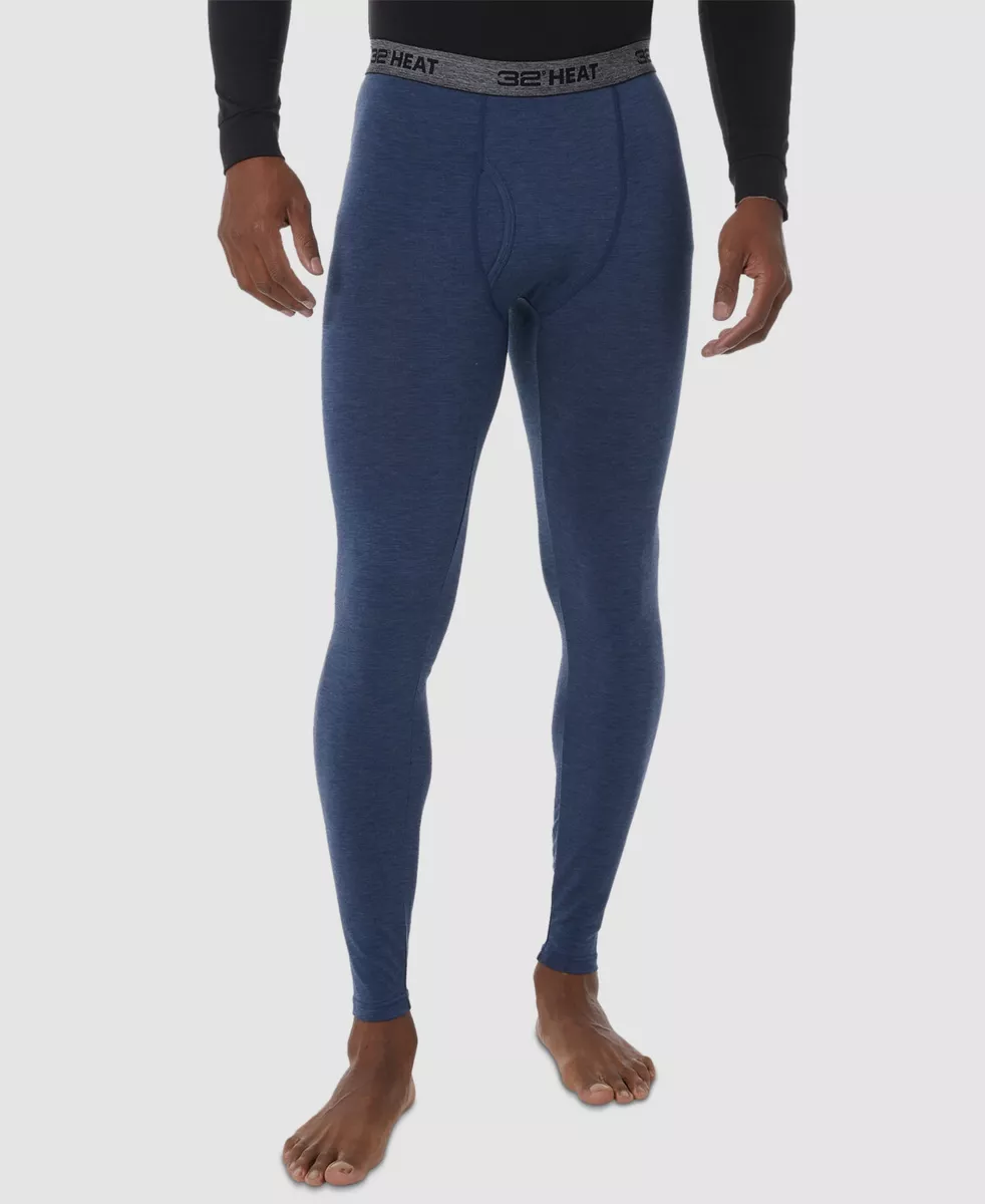 $28 32 Degrees Heat Underwear Men Blue Pants Thermal Base-Layer