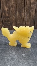 Vintage Yellow Jade Nephrite Hand Carved Dragon Collectible Figurine 