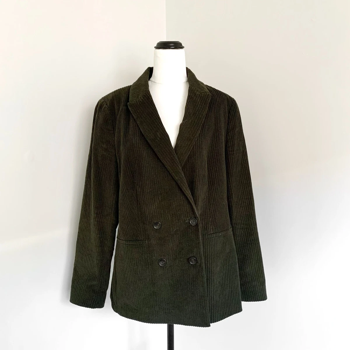 Green corduroy blazer womens clearance