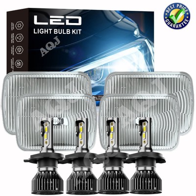 4PCS 4x6'' Inch LED Headlights Hi/Lo Sealed Beam For CHEVROLET G10 1992-1995