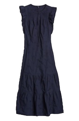 amur janey dress blue Amur Jac Denim Combo Midi Dress – TrenLend main image 1