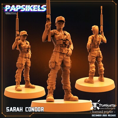 Sarah Condor - Papsikels - Terminator Tabletop Wargaming Sci-Fi 32mm Grimdark