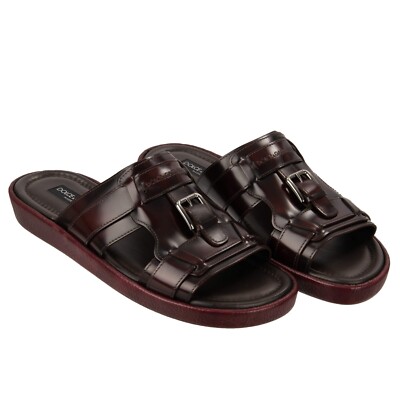 DOLCE & GABBANA Slide Sandalen Schuhe MEDITERRANEO Schnalle Sangria Rot 05223