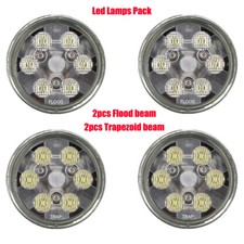 PAR36 Led Kit Pack 2pc Flood 2pc Trapezoid Beam Work Lights Replace 4411 24443