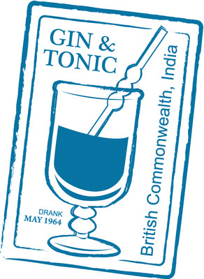 Gin & Tonic Cocktail Drink Grunge Stamp Car Bumper Sticker Decal 4'' x 5''