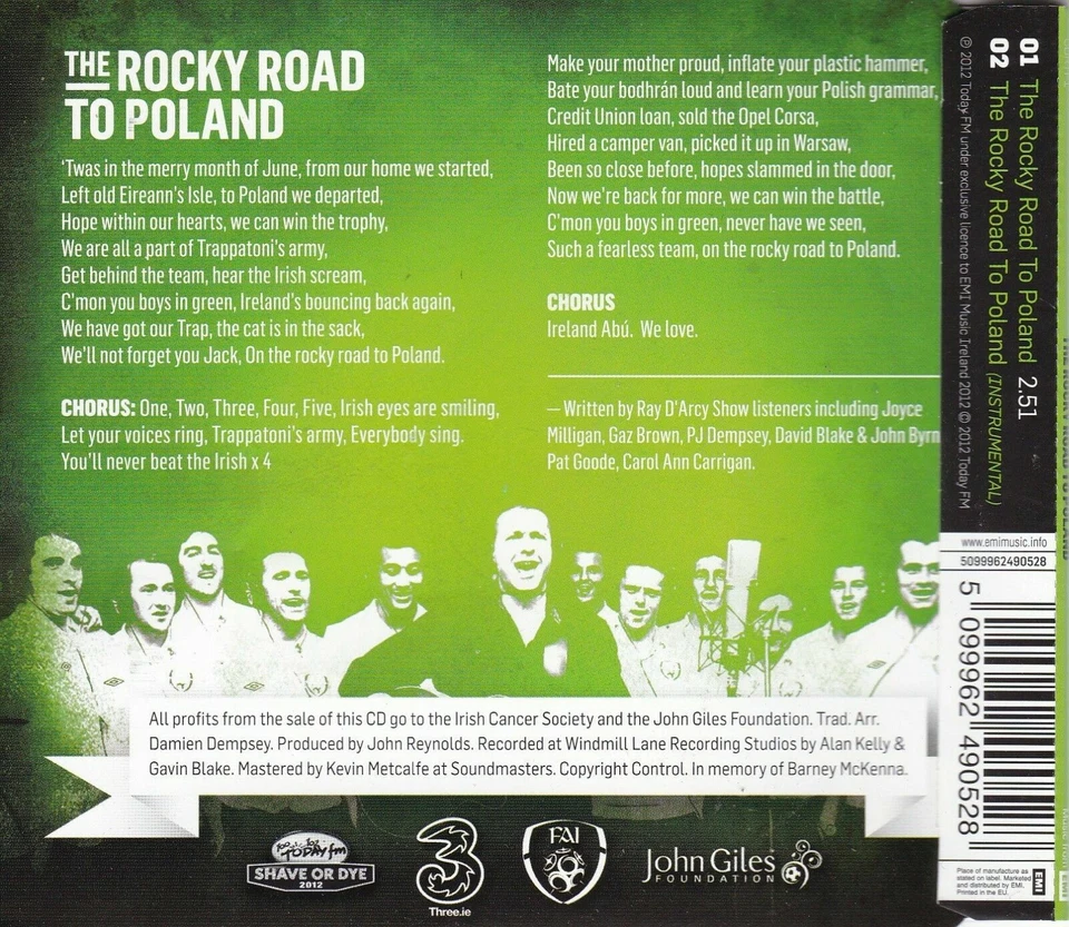 THE ROCKY ROAD TO POLAND Official Republic Of Ireland Song For Euro 2012 - Bild 2 von 3