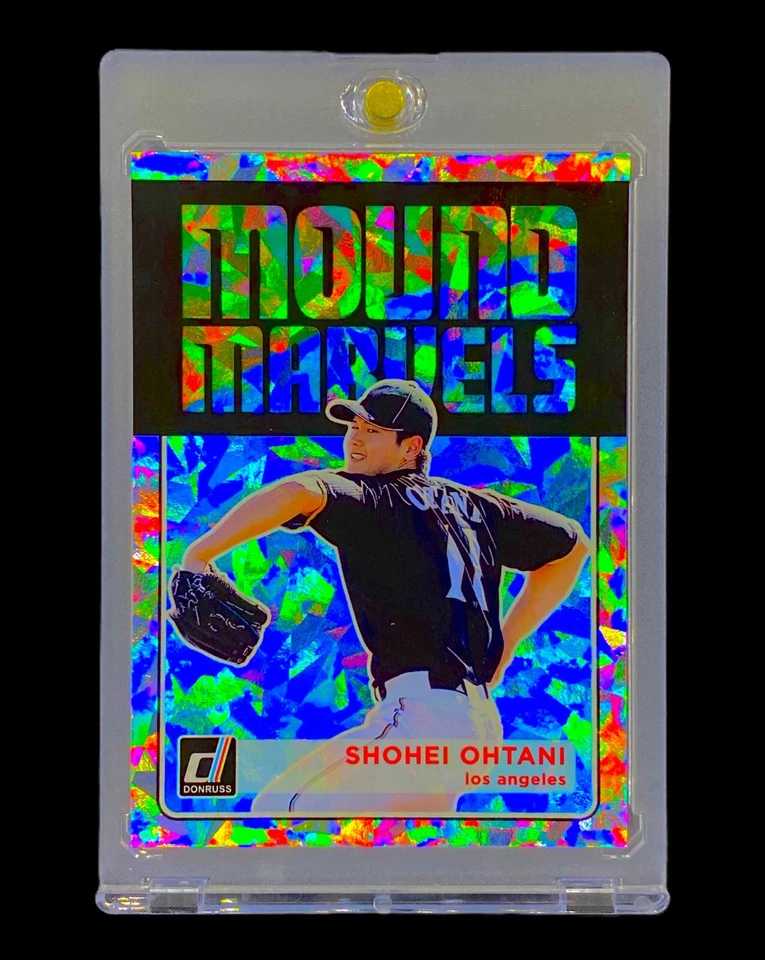SHOHEI OHTANI SSP NOVATO REFRACTOR DE HIELO AGRIETADO Holo Plata RC Donruss - DODGERS Foto 4 de 4