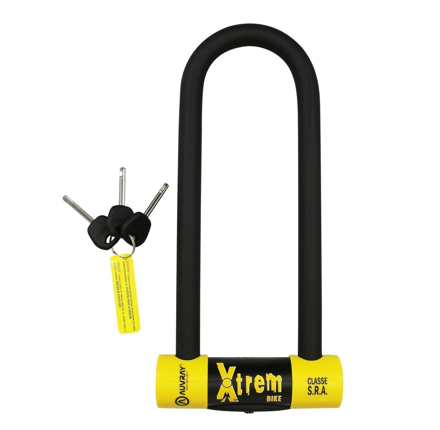 Antivol velo type u Auvray extrem 85x250 mm d 18 mm classe sra haute securite