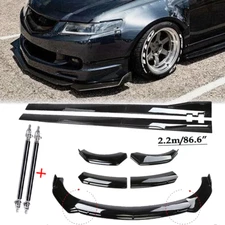 Front Bumper Lip Splitter Spoiler Glossy Black For Acura RSX Side Skirt Body Kit