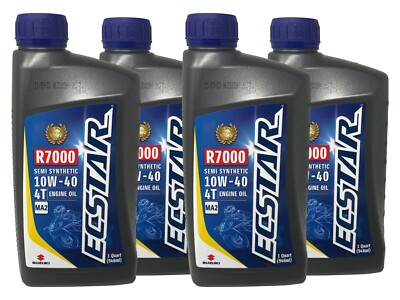 Suzuki Ecstar 10W40 R7000 SemiSynthetic Motor Oil 4 QUART 990A0