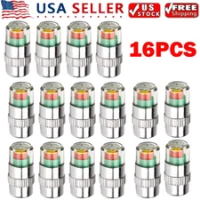 16x Car Tire Pressure Monitor Valve Stem Caps Sensor Indicator 3-Color Eye Alert