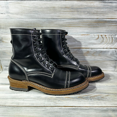 Sandmann Allbright Black Women's Leather Boots Made In Spain Western Cowboy