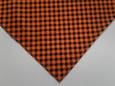 Buster Brown, Orange, Black, Plaid, Halloween, Dog Bandanas, L