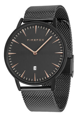 FIREFOX PASSION Unisex Damen- Herrenuhr Edelstahl SCHWARZ FFPL02 Milanaise 5 ATM