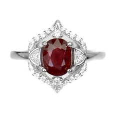 925 Sterling Silver Ring Oval Ruby 8x6mm Cz Gemstone Jewelry 6