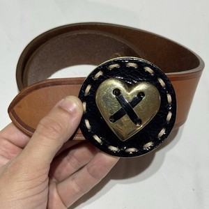 Moschino Belt Womens S/M 46 Cream Leather Gold Chain Heart Buckle Made Italy Moschino Heart Belt | eBay main image 4