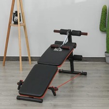 Image of Abs Sit Up Bench Core Workout Fitness Home Gym Black Foldable