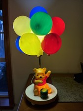 Vintage Disney Winnie the Pooh Honey Pot Bear Holding Balloons Lamp