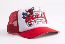 Mitchell  Ness Chicago Bulls Patch Trucker Hat Windy City Adjustable Snapback