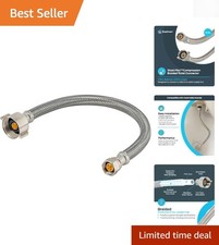Universal 12'' Stainless Steel Toilet Connector, Braided Hose, Fast Installation