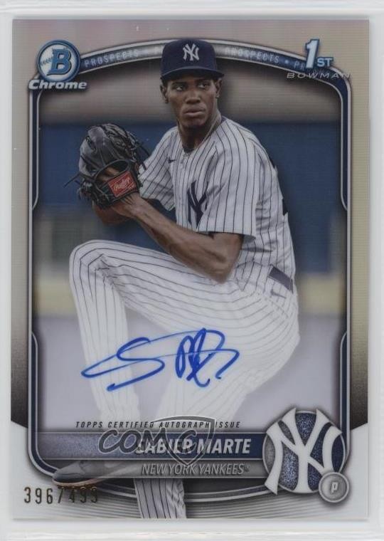 2025 Bowman Chrome Prospect Auto Refractor 396/499 Sabier Marte #CPA-SM Auto