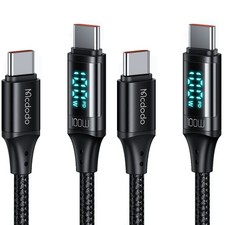mcdodo 2 Pack USB C to C, Cable 5A PD100W 4FT/1.2M, 2 Type C Black