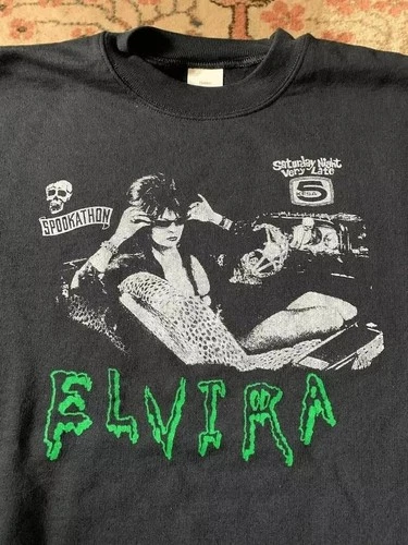 90s Elvira Mistress of the Dark Spookathon Black Unisex T shirt Reprint S-5XL - product listing photo